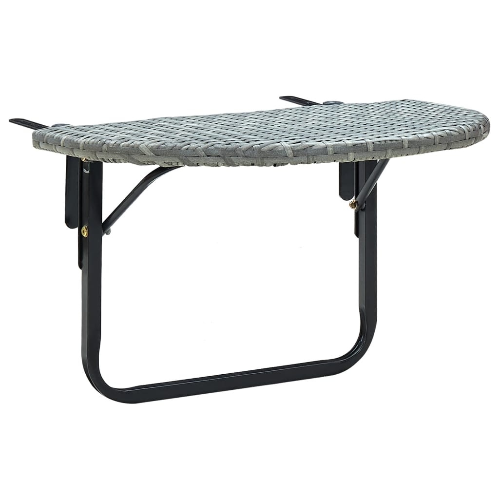 Balcony table gray 60x60x40 cm poly rattan