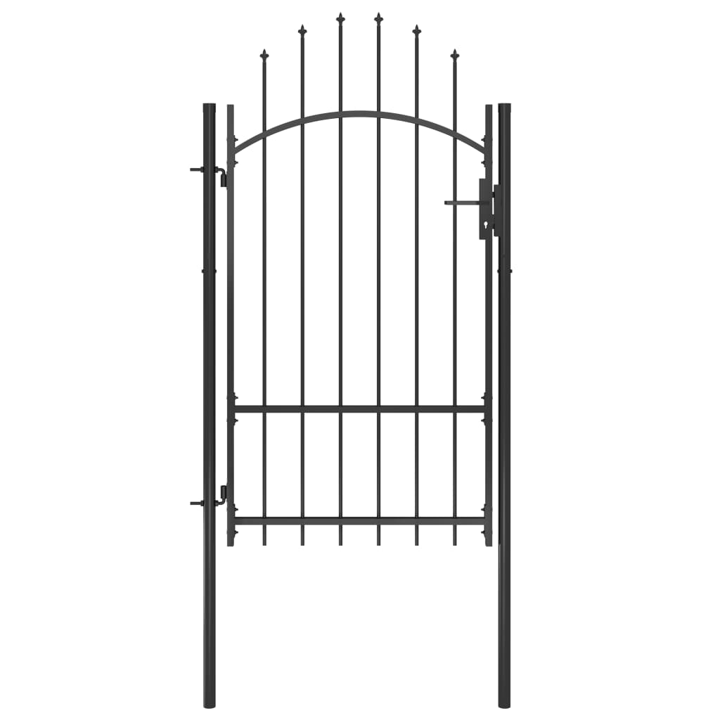 Garden gate steel 1x2.2 m black