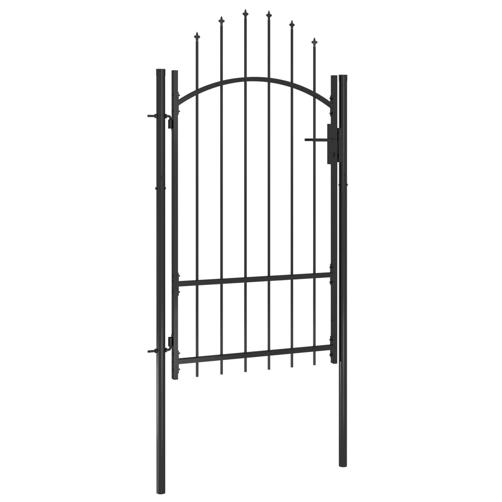 Garden gate steel 1x2.2 m black