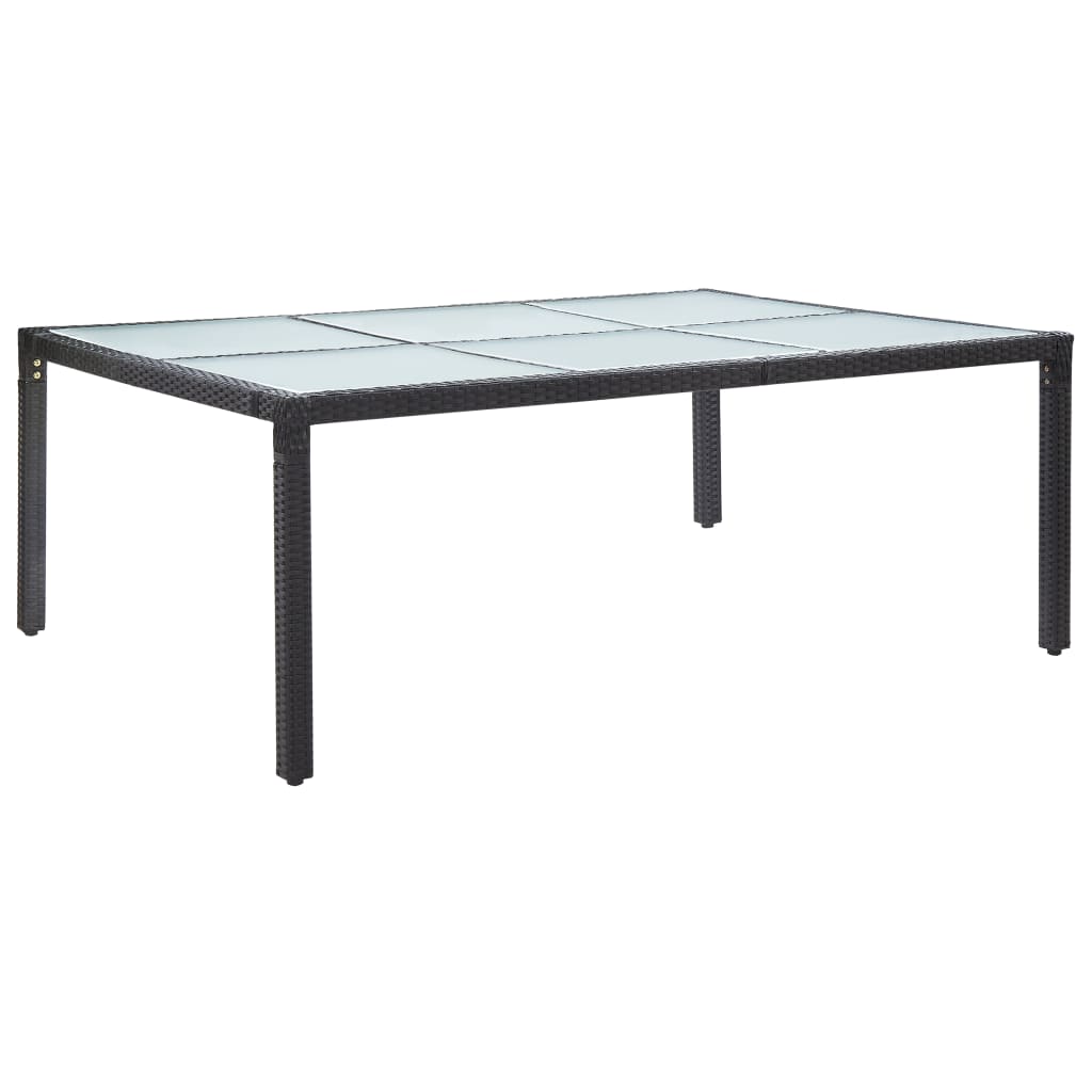 Garden dining table black 200x150x74 cm poly rattan