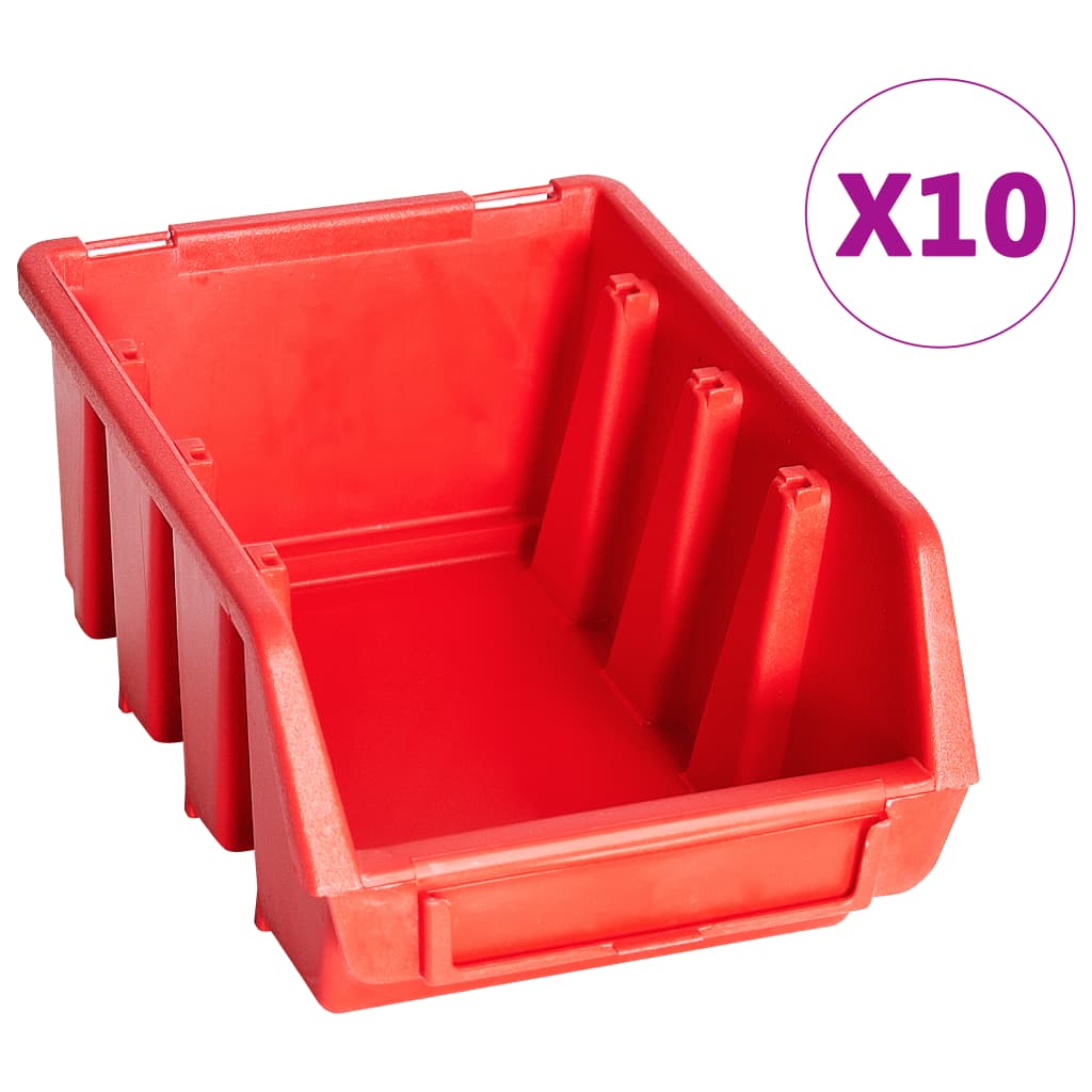 29 pieces Storage box set with wall bracket red and black