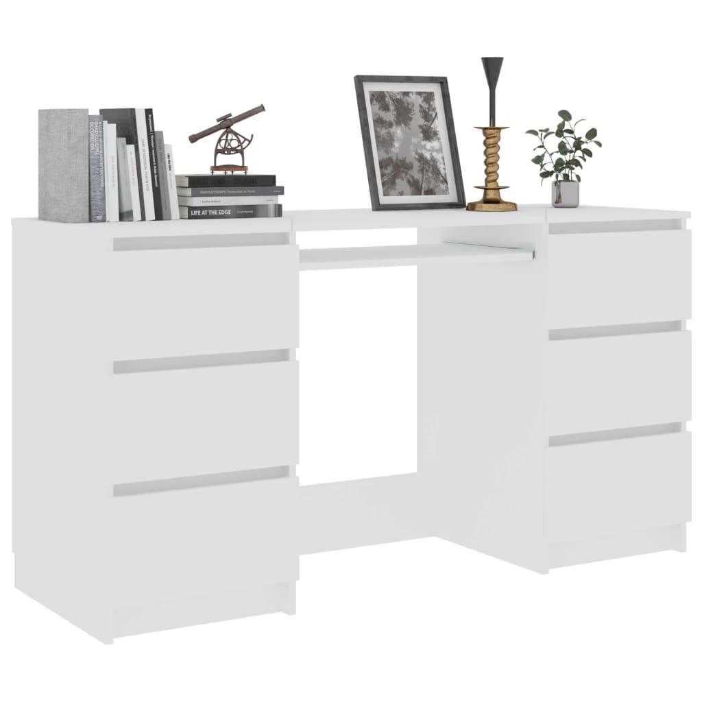 Schreibtisch Weiß 140x50x77 cm Holzwerkstoff
