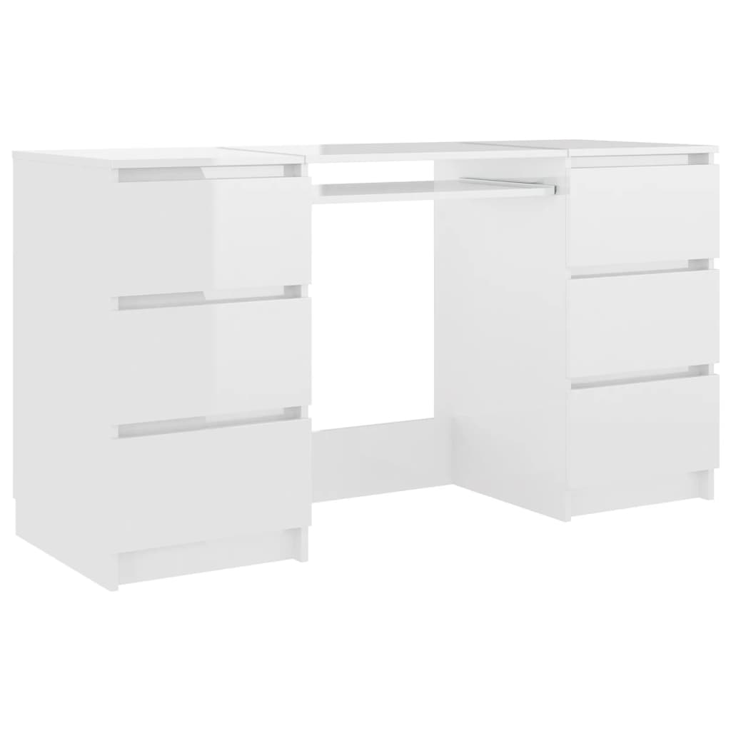 Schreibtisch Hochglanz-Weiß 140x50x77 cm Holzwerkstoff
