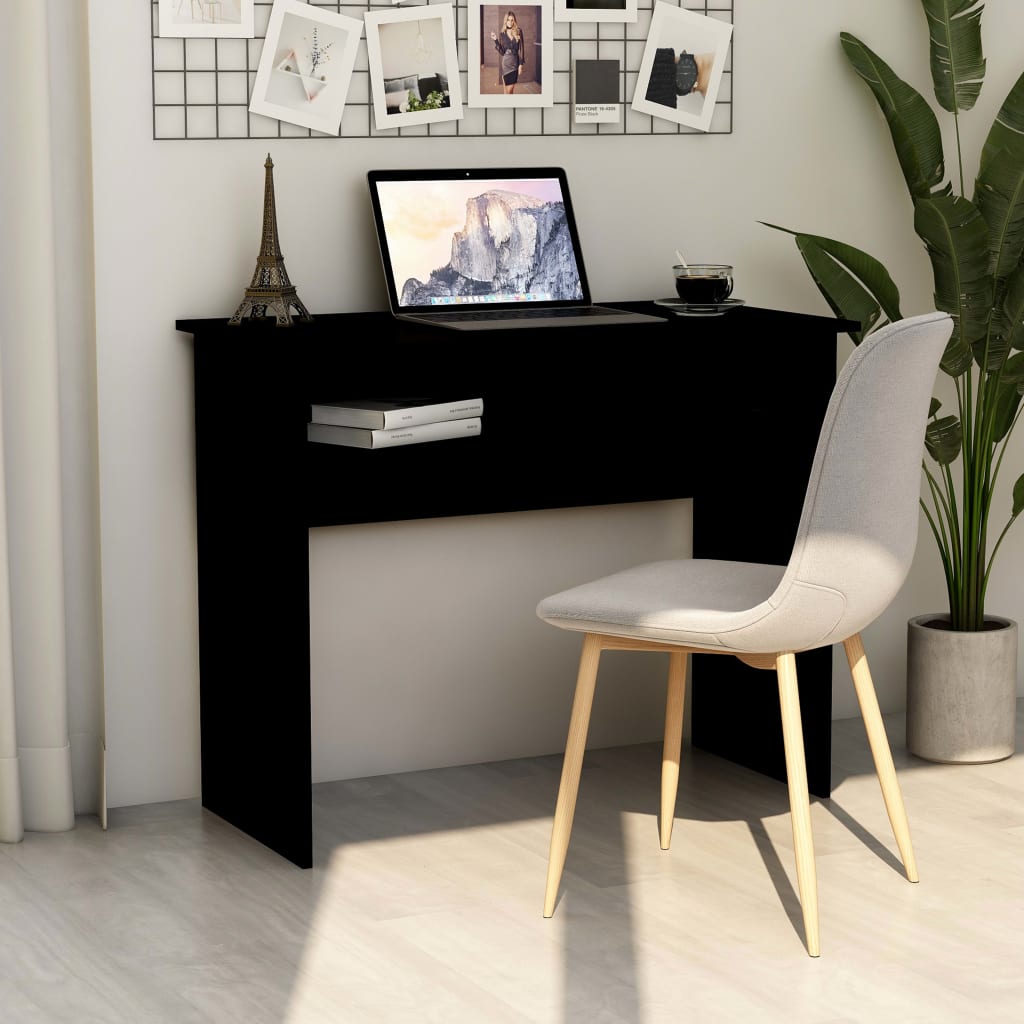 Black desk 90x50x74 cm made of wood
