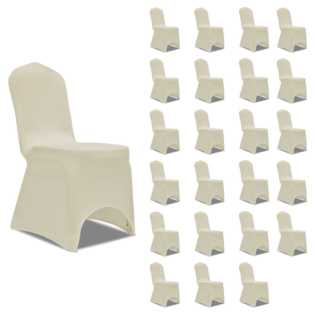 Stretch chair covers cream 24 pieces.