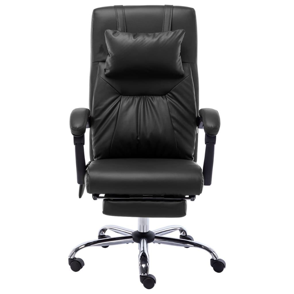 Massage office chair black faux leather