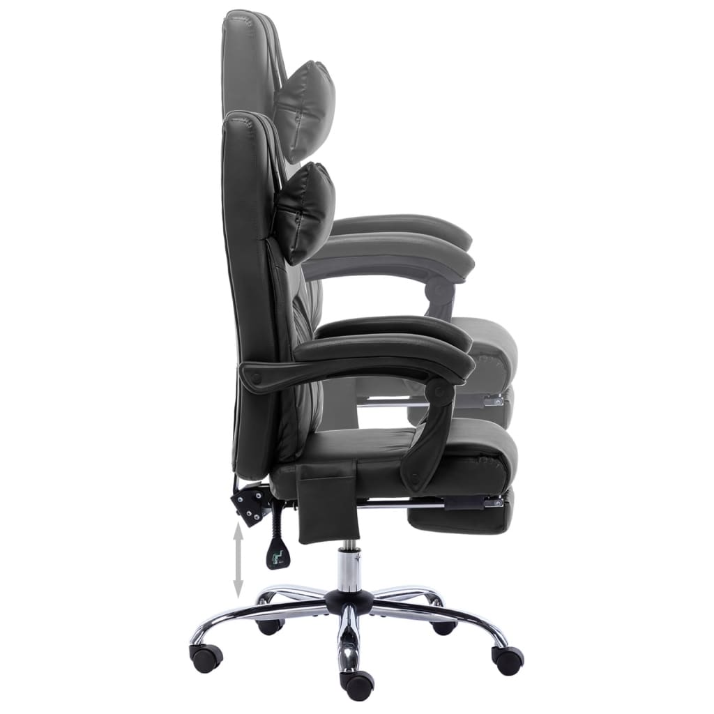 Massage office chair black faux leather