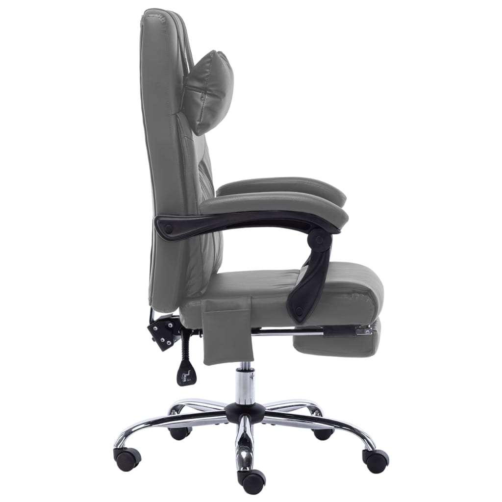Massage office chair anthracite faux leather