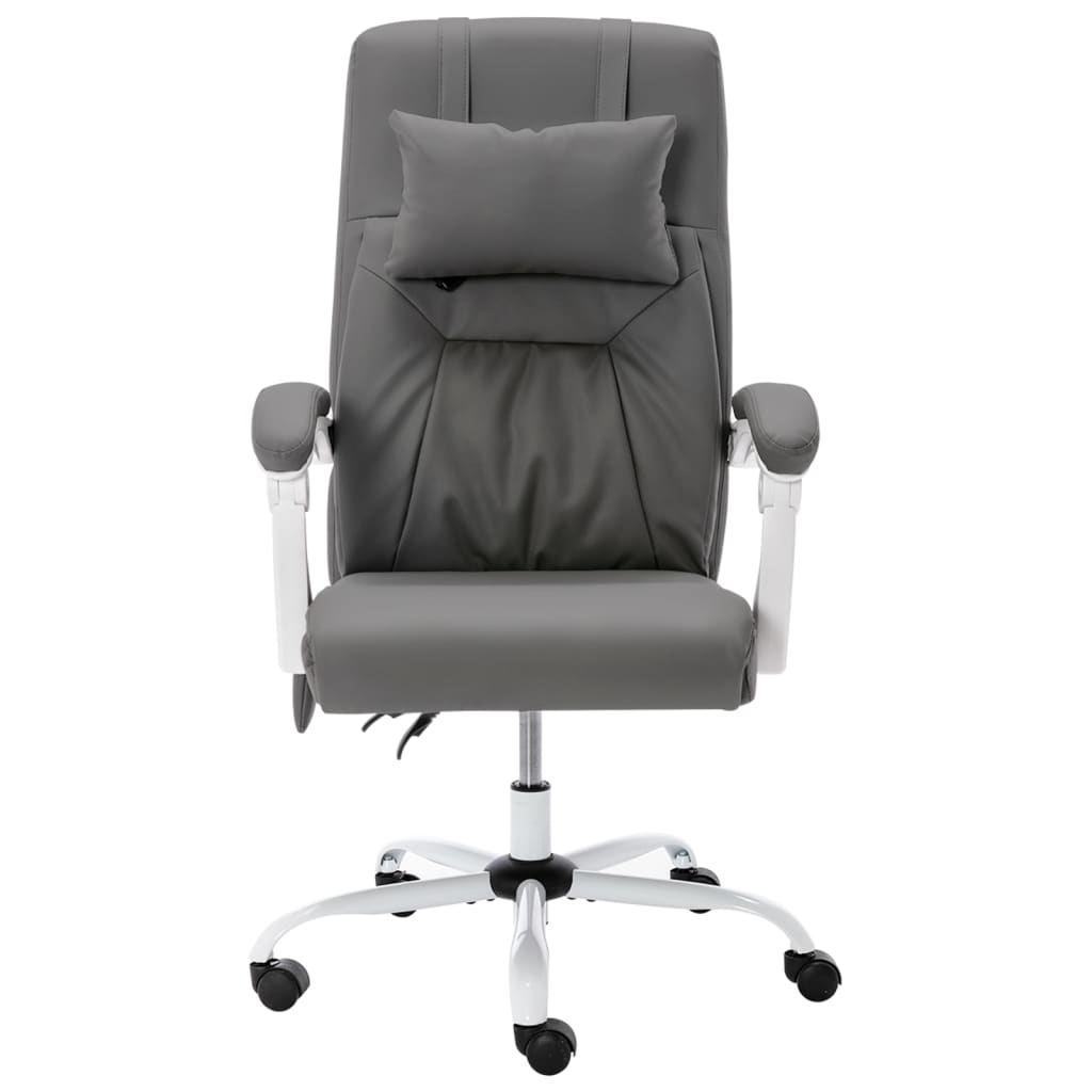Massage office chair gray faux leather