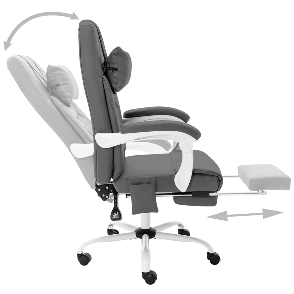 Massage office chair gray faux leather