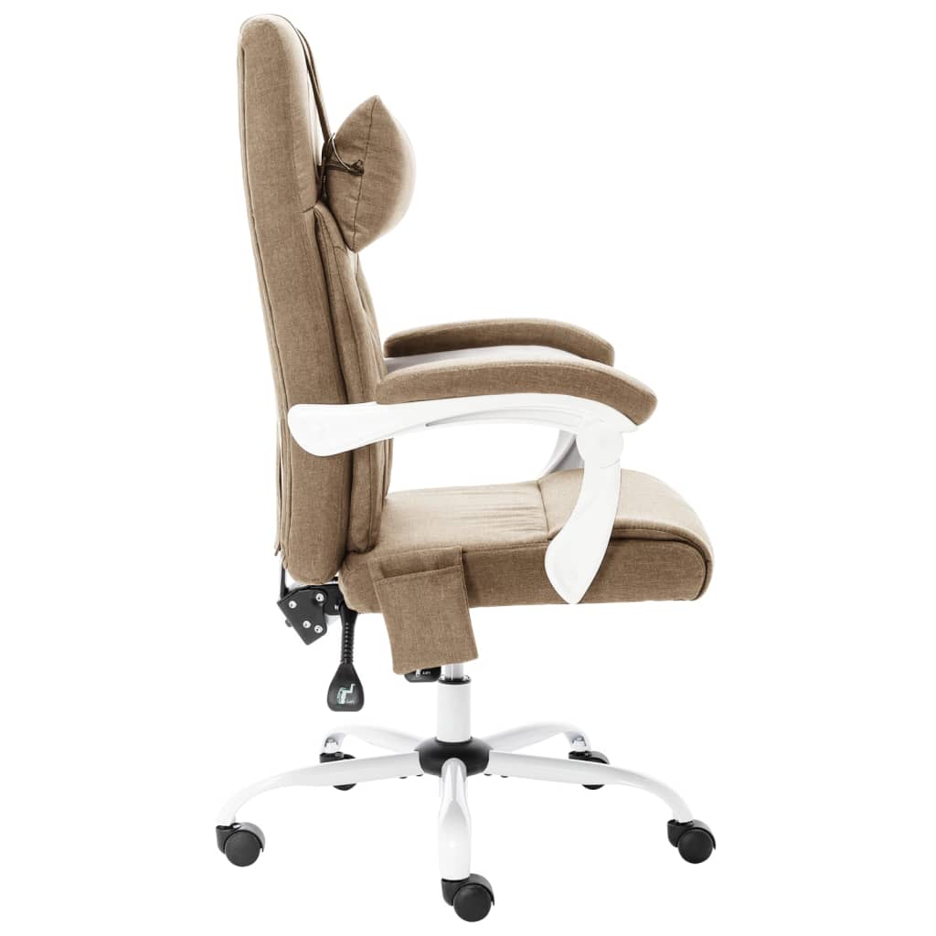 Massage office chair taupe fabric