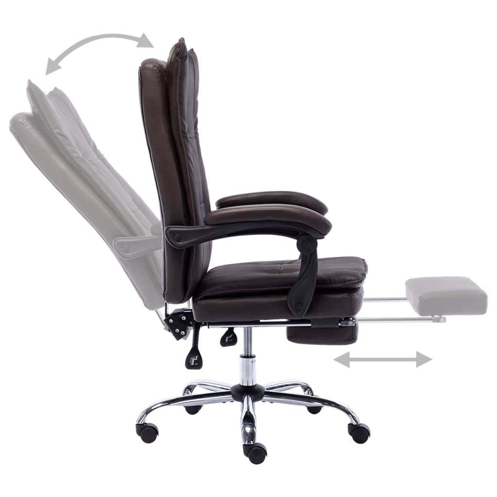 Office chair brown faux leather