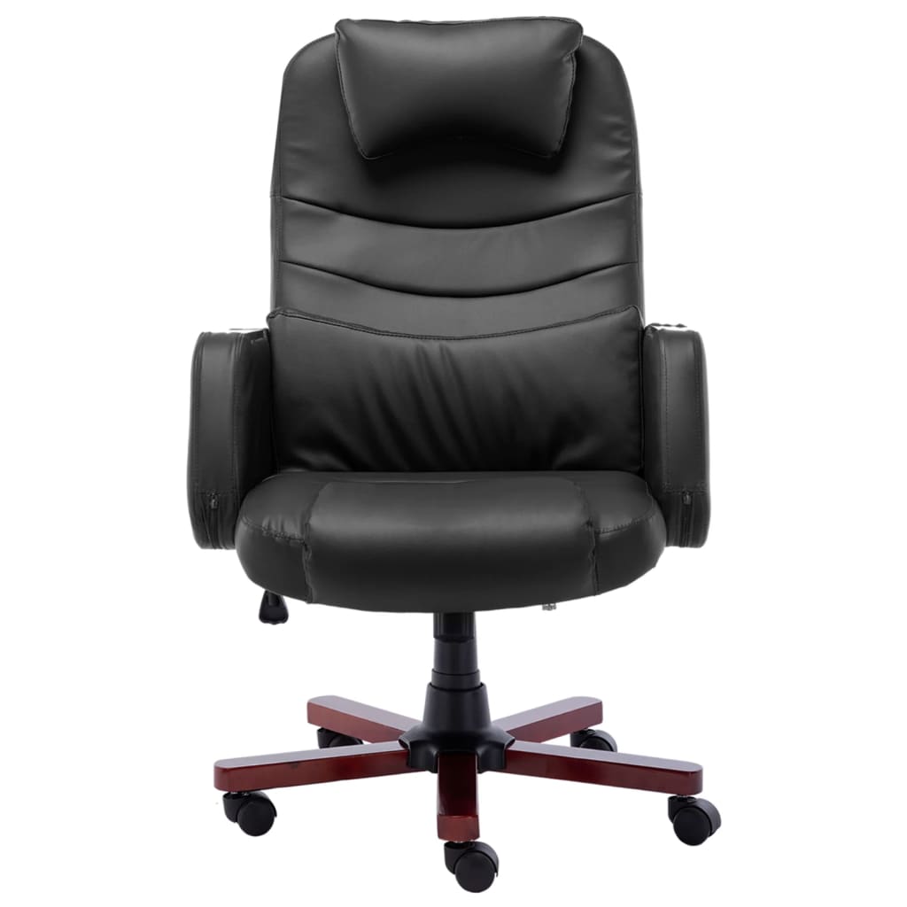 Office chair black faux leather