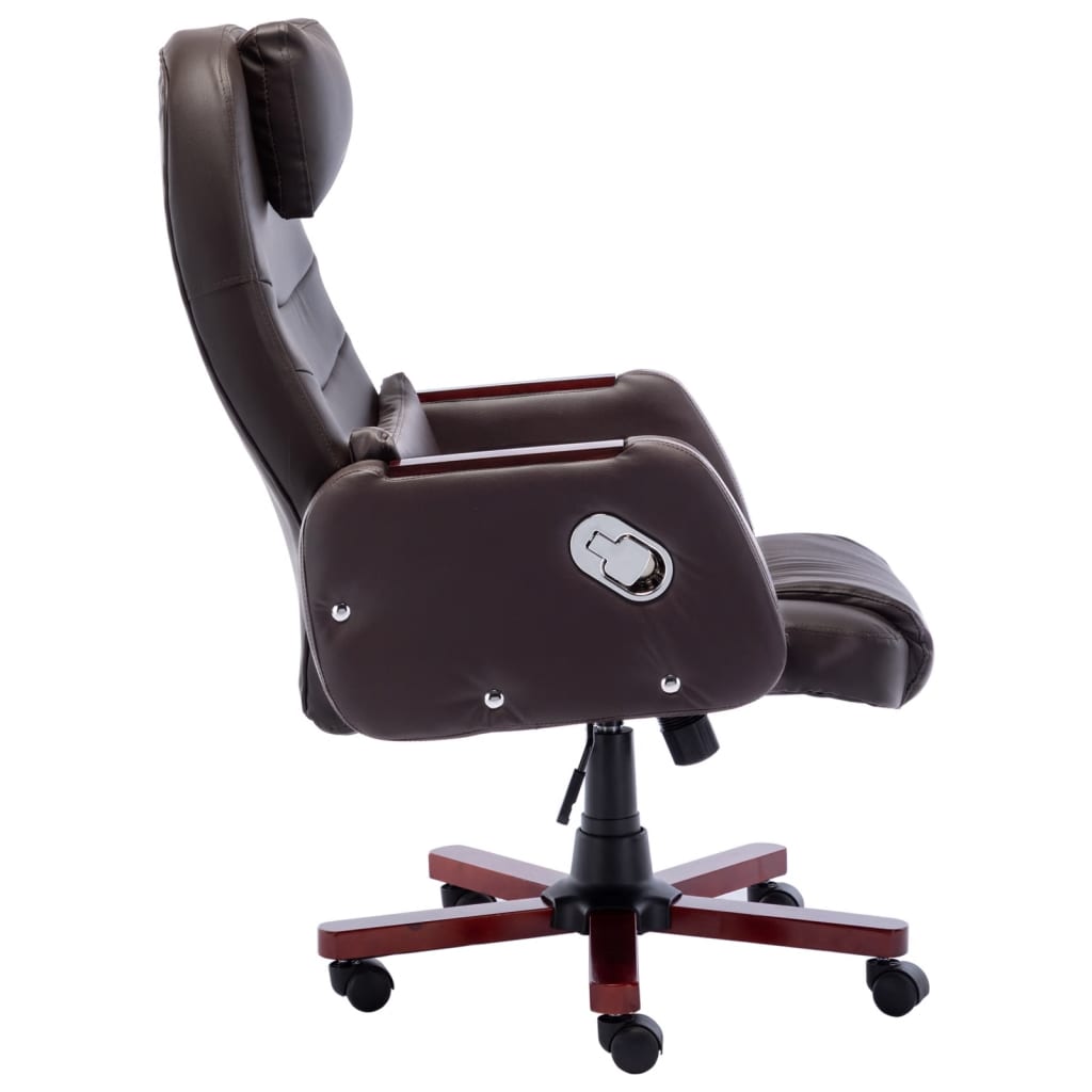 Office chair brown faux leather