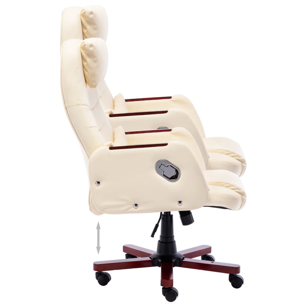 Office chair cream faux leather