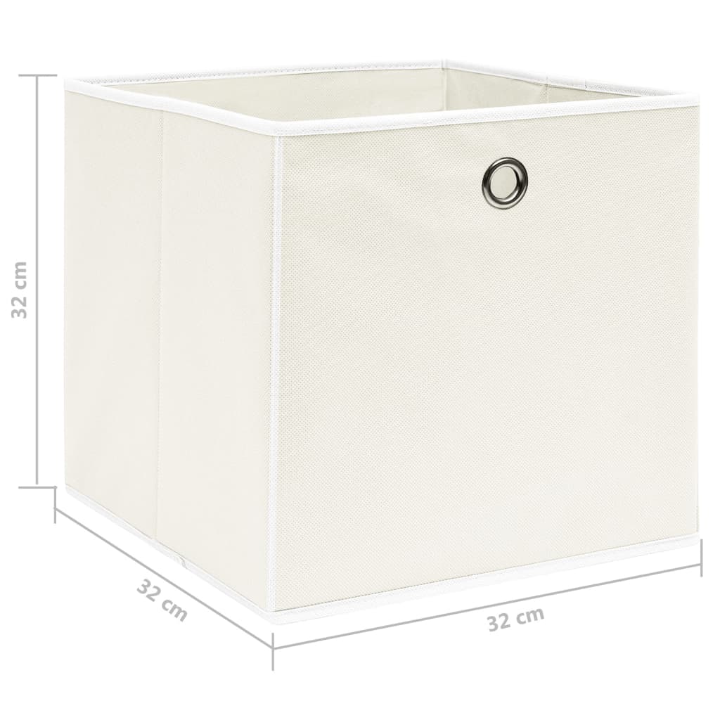 Storage boxes 10 pcs. White 32×32×32 cm fabric