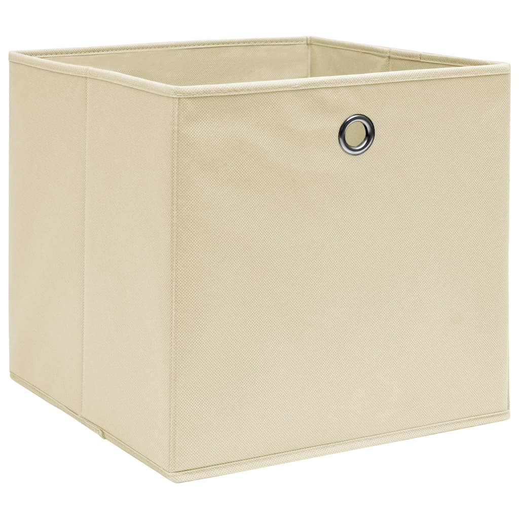 Storage boxes 4 pcs. Cream 32x32x32 cm fabric