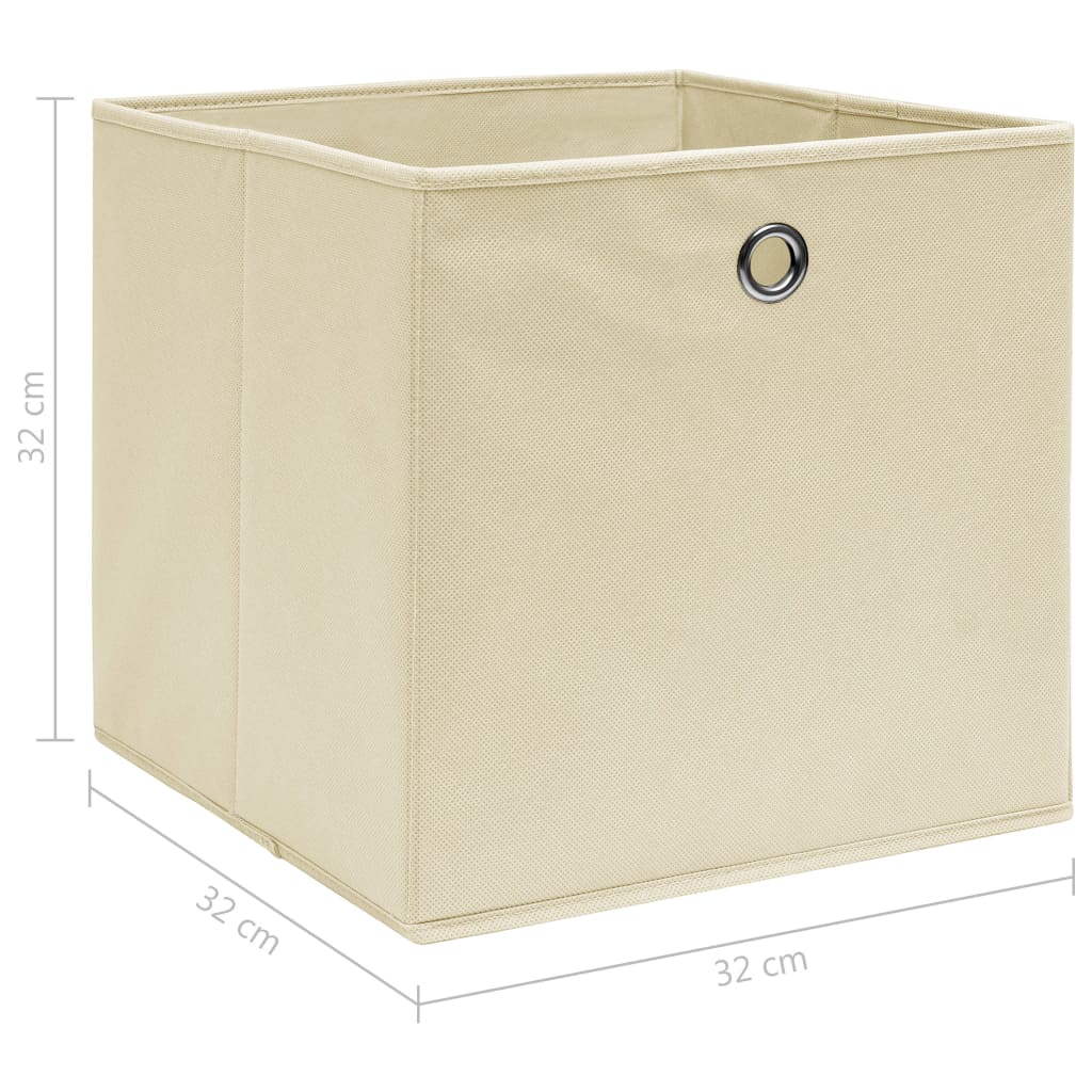 Storage boxes 4 pcs. Cream 32x32x32 cm fabric