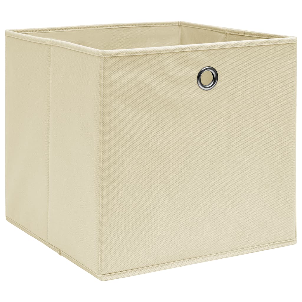 Storage boxes 10 pcs. Cream 32x32x32 cm fabric