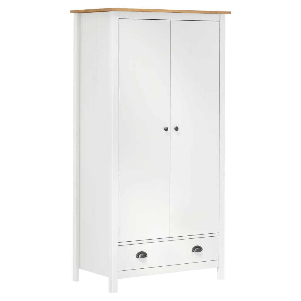 Wardrobe with 2 doors Hill White 89x50x170 cm pine wood