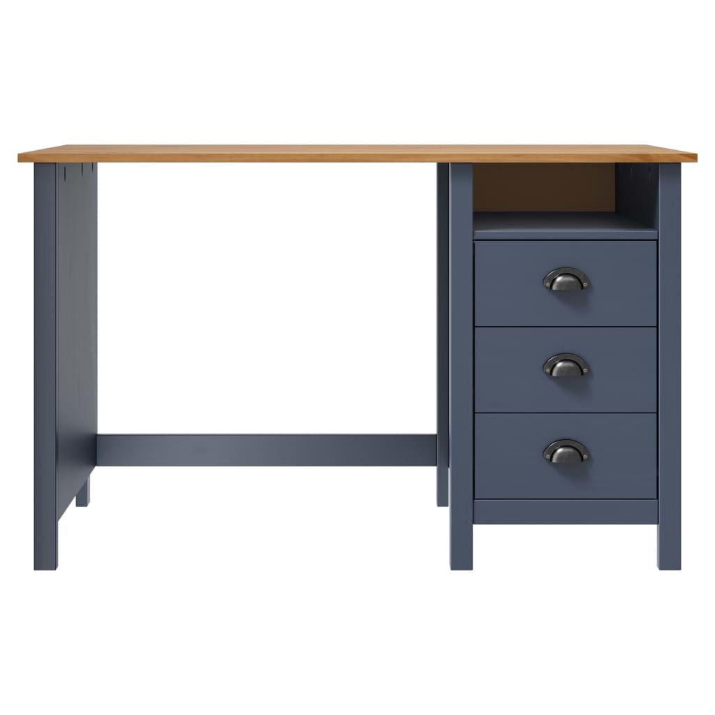 Hill desk with 3 drawers gray 120x50x74cm pine wood