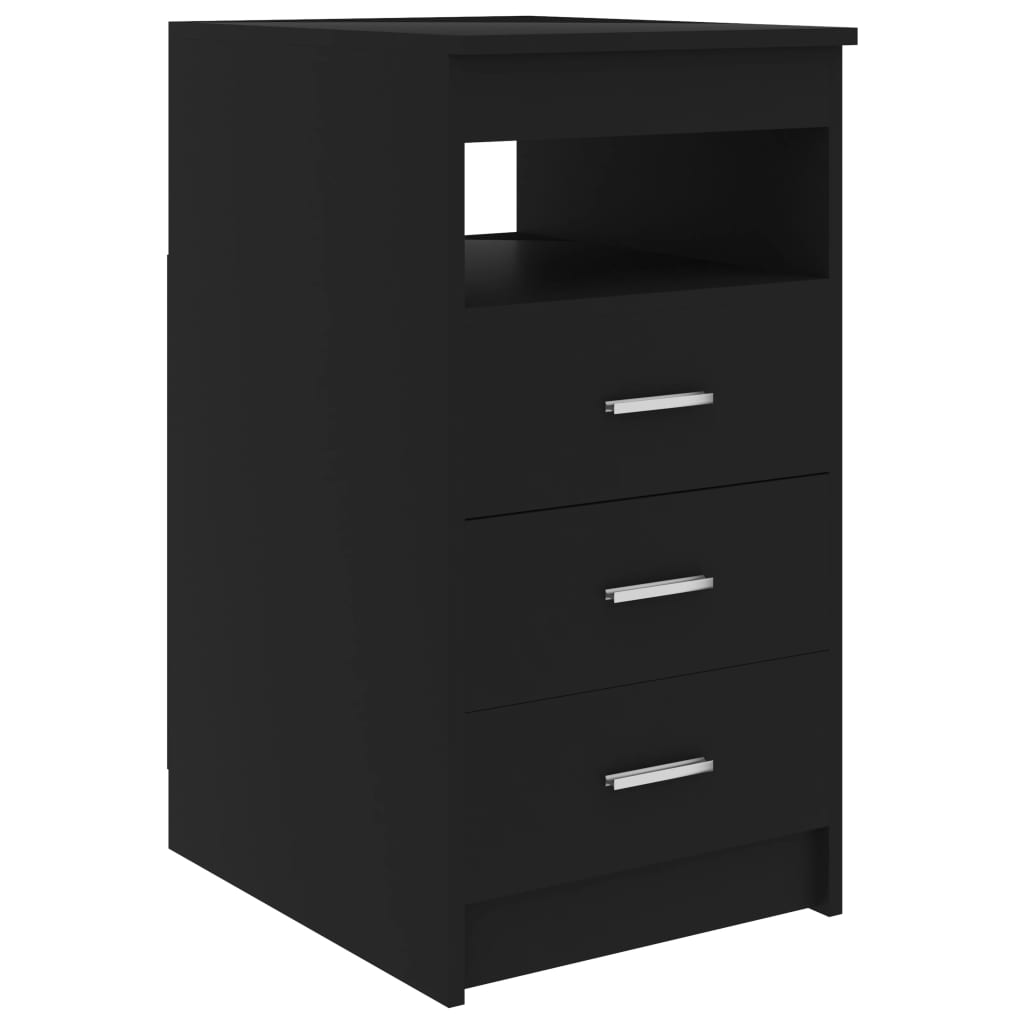 Sideboard with drawers black 40x50x76 cm made of wood