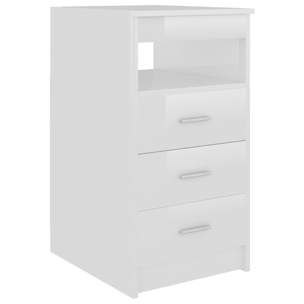 Sideboard drawers high-gloss white 40x50x76 cm made of wood