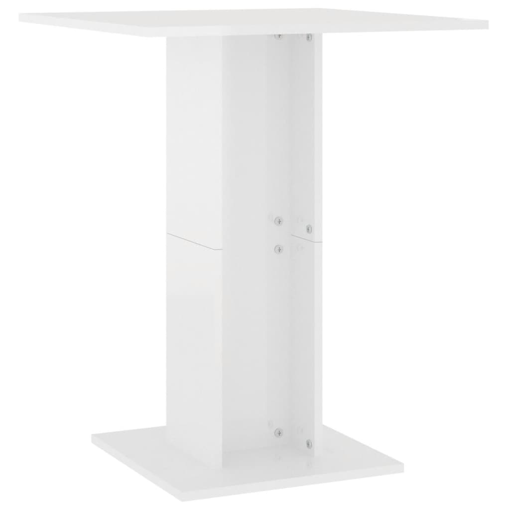 Bistro table high-gloss white 60x60x75 cm made of wood