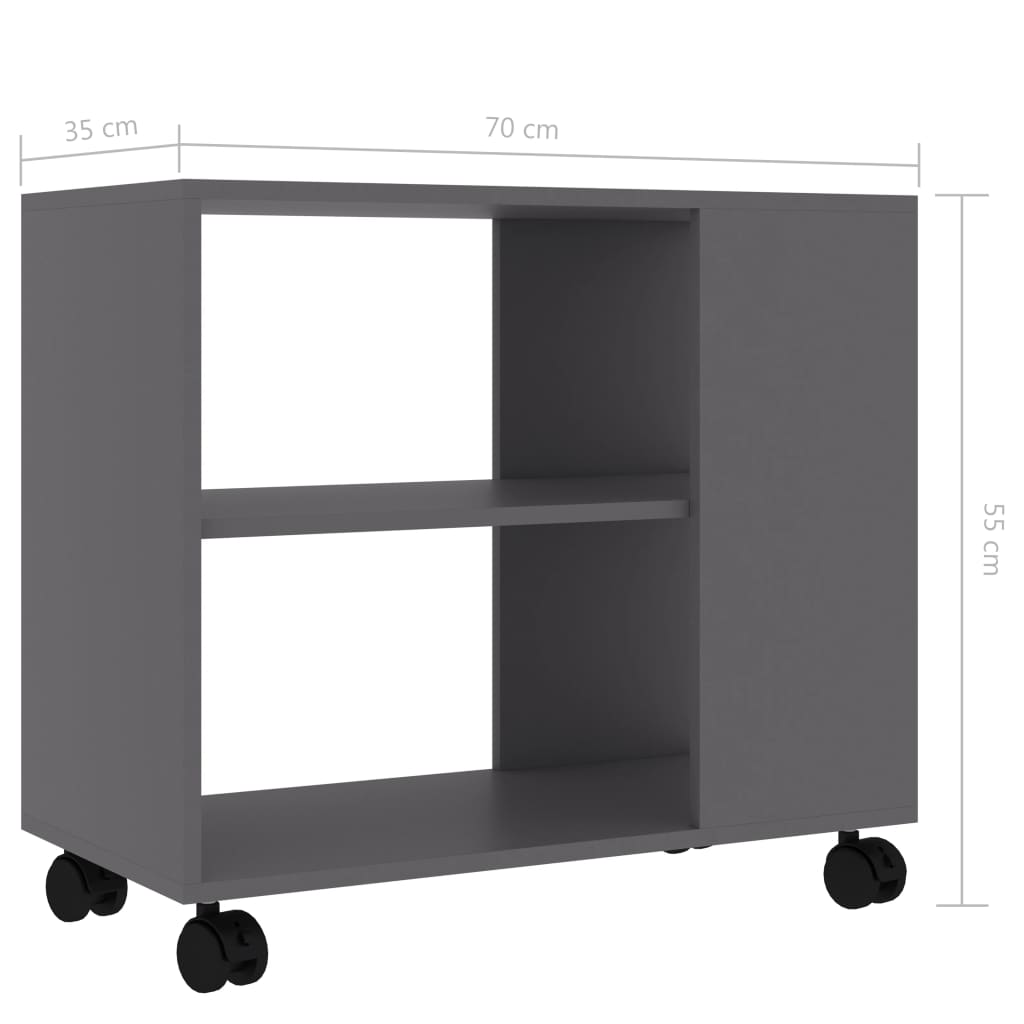 Beistelltisch Grau 70x35x55 cm Holzwerkstoff