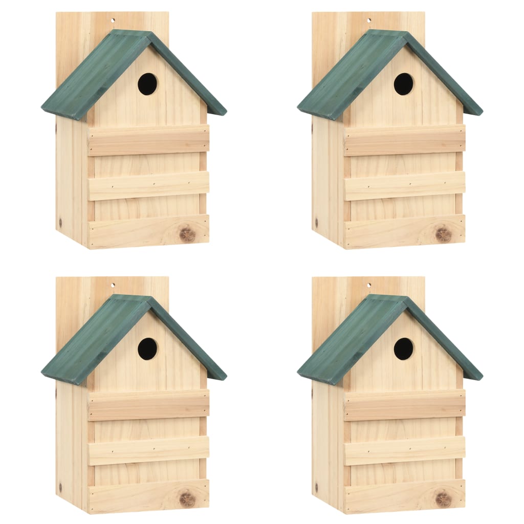 Birdhouses 4 pieces 23x19x33 cm fir wood