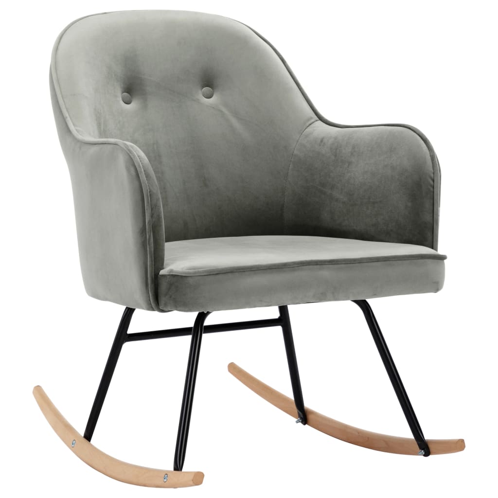 Rocking chair gray velvet