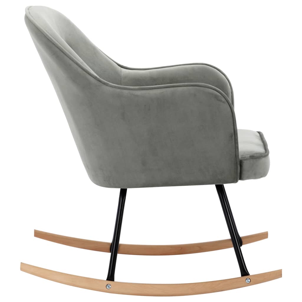 Rocking chair gray velvet