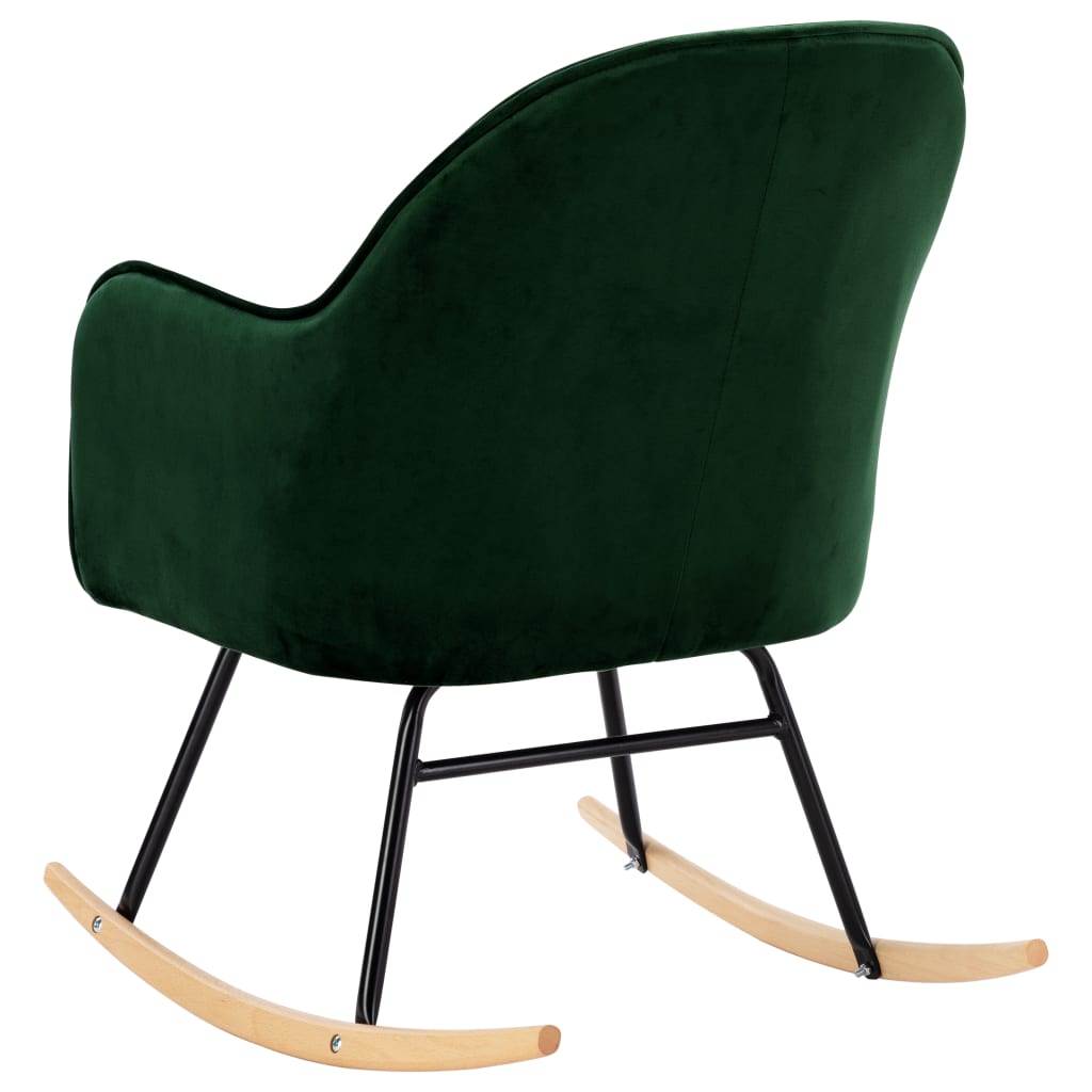 Rocking chair dark green velvet