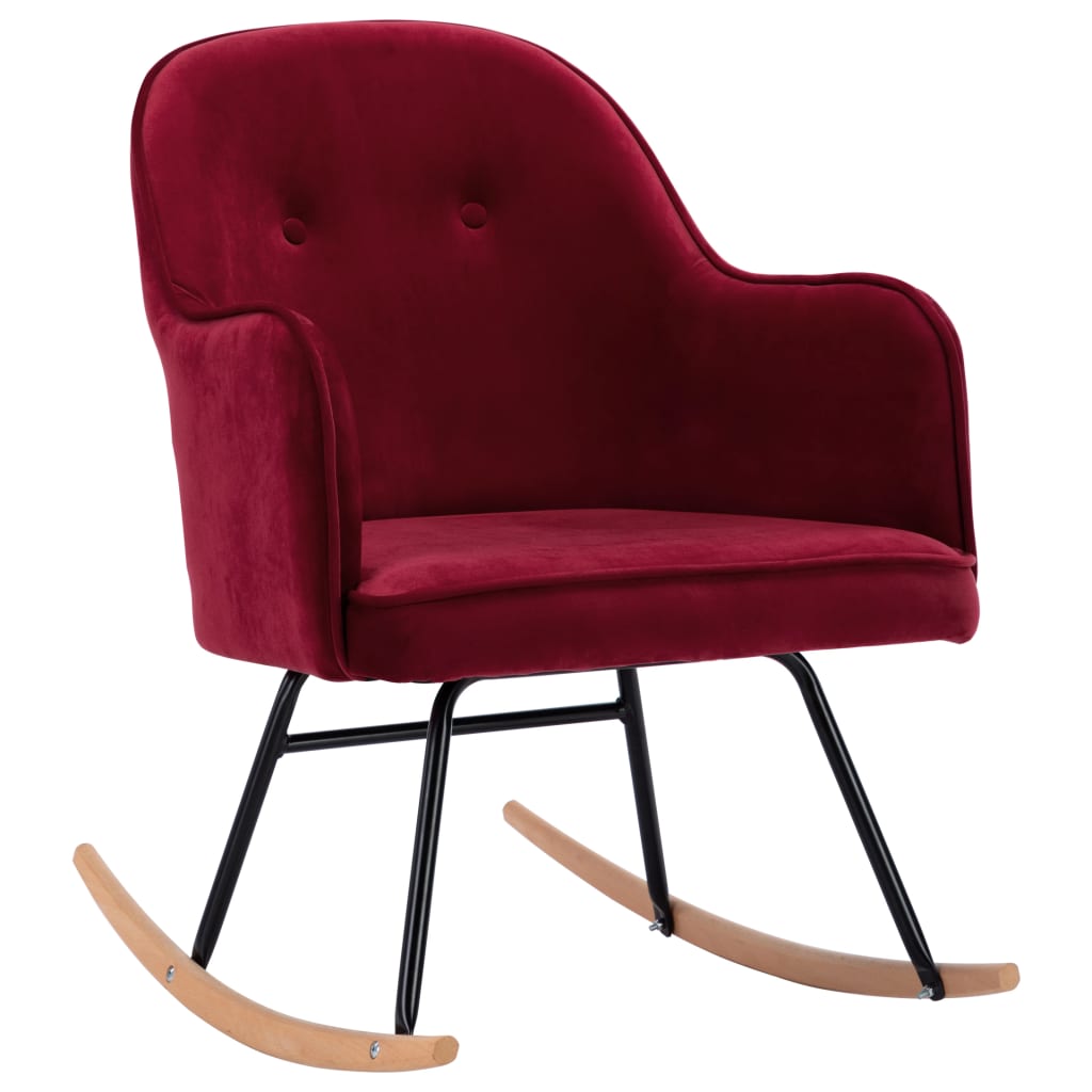 Rocking chair wine red velvet