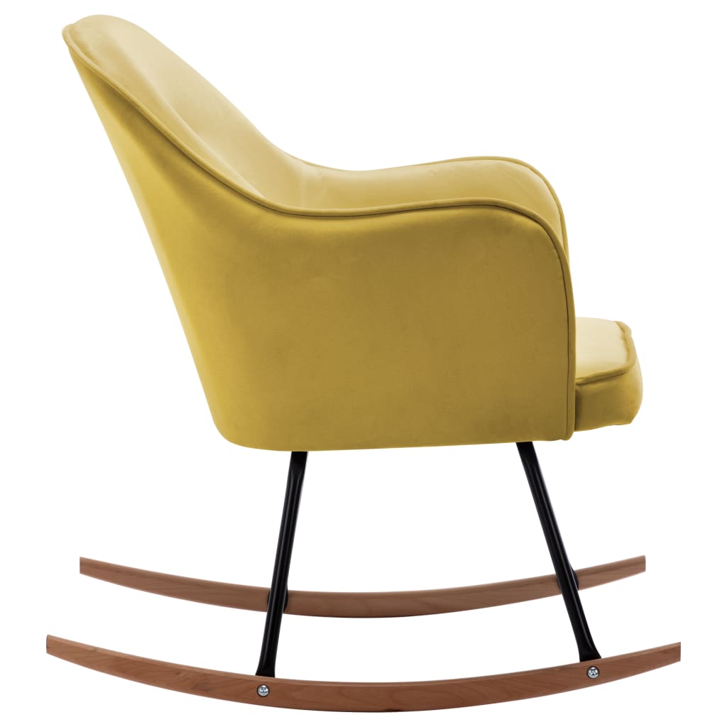 Rocking chair mustard yellow velvet