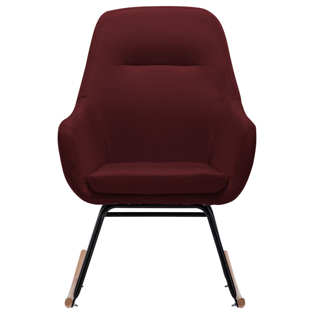 Rocking chair wine red fabric