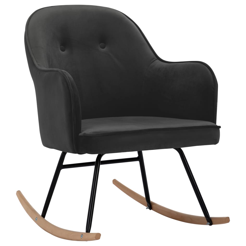 Rocking chair dark gray velvet
