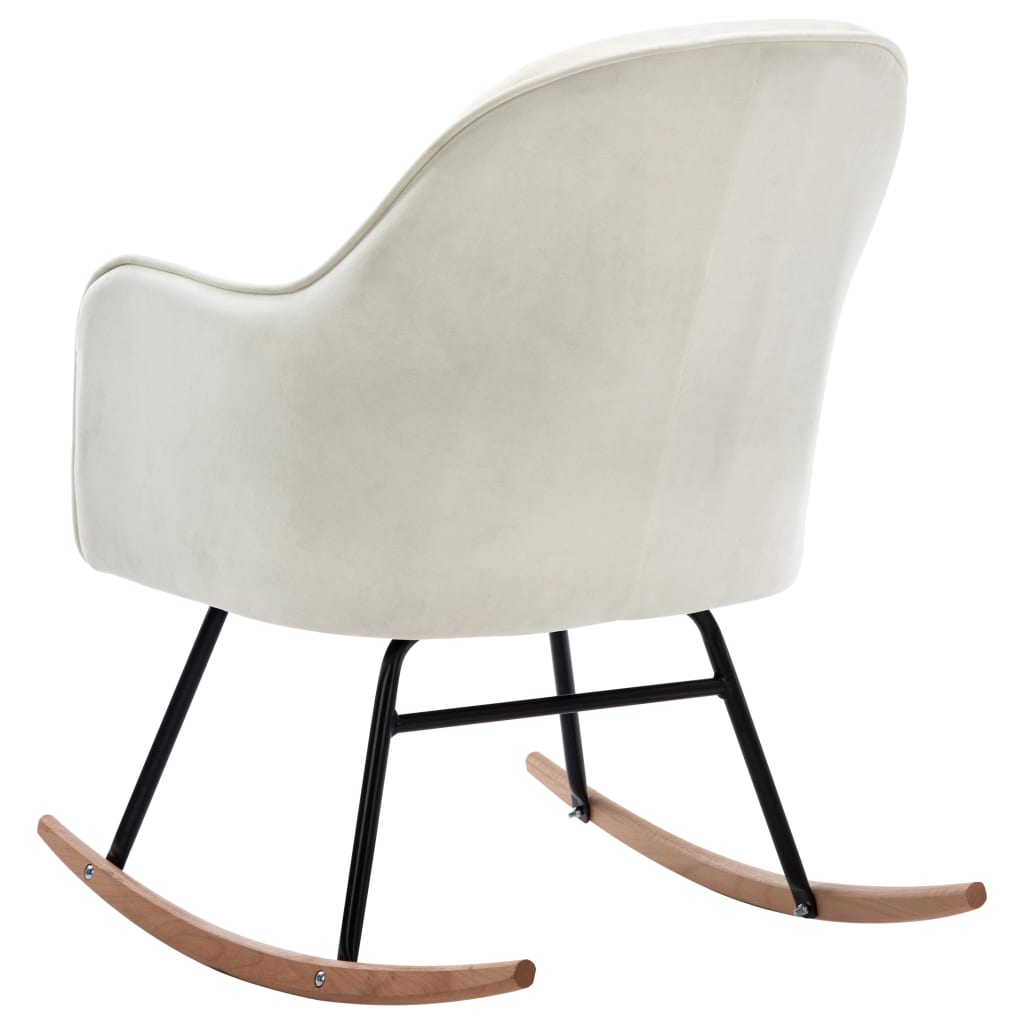 Rocking chair cream white velvet