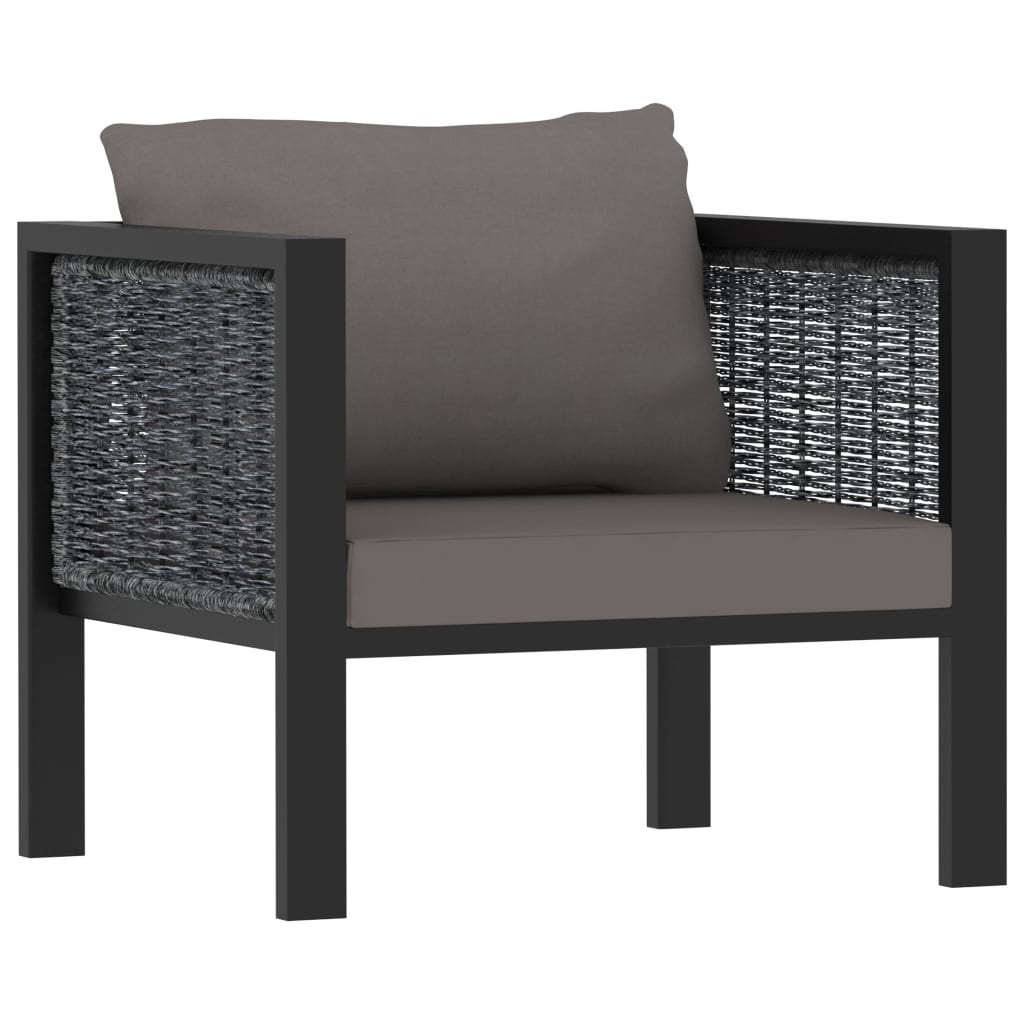 6 pcs. Garden lounge set with cushions poly rattan anthracite