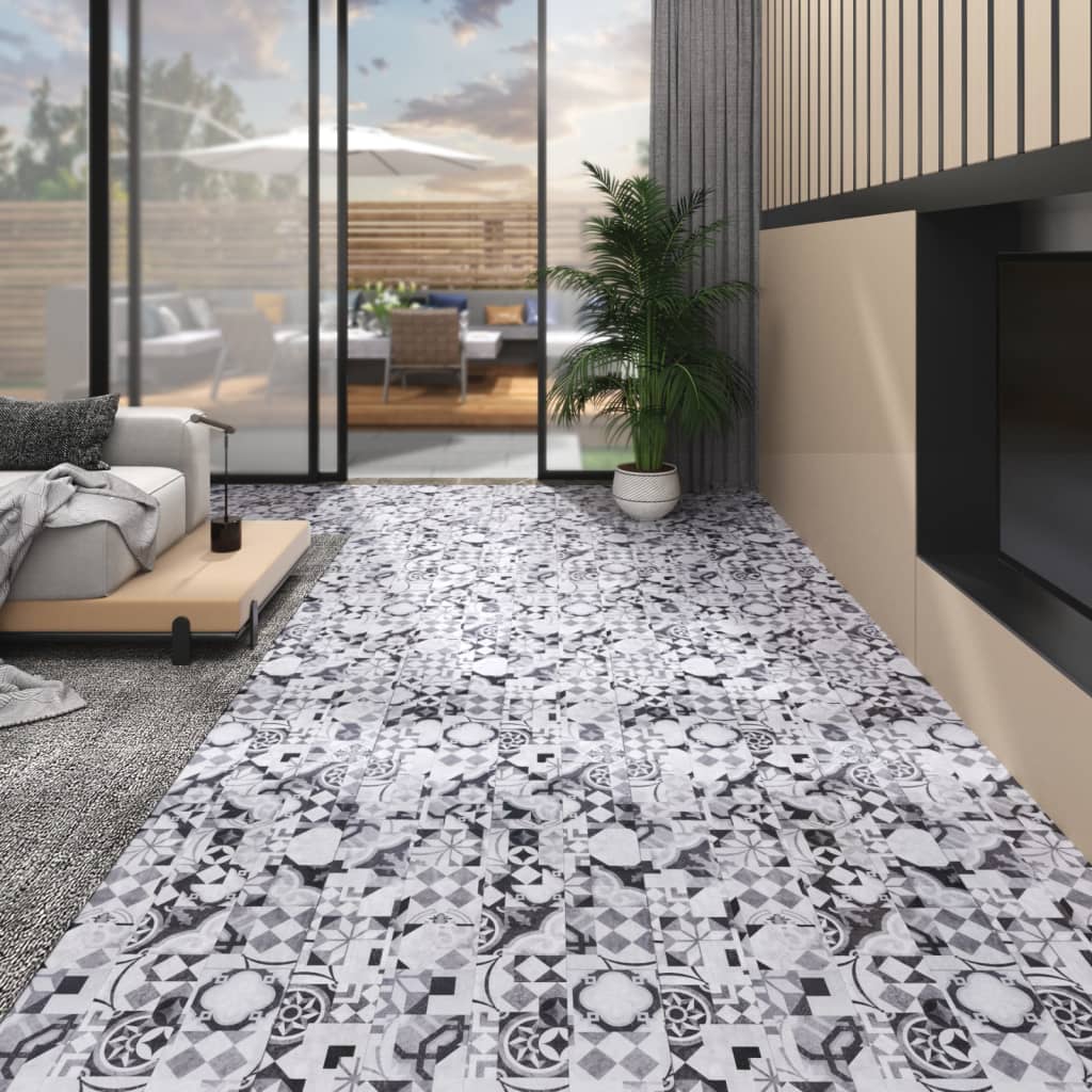 PVC-Laminat-Dielen 4,46 m² 3 mm Selbstklebend Grau Muster
