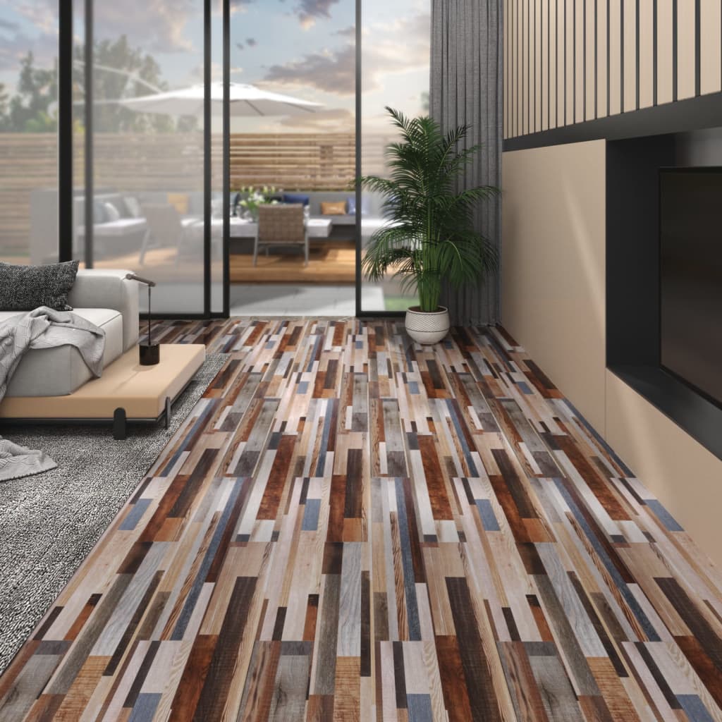 PVC laminate floorboards 4.46 m² 3 mm self-adhesive multicolored