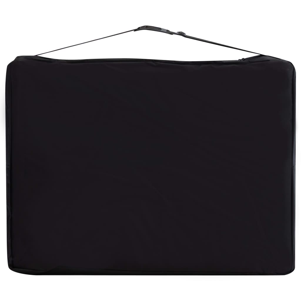 Foldable massage table 2 zones aluminum black and beige