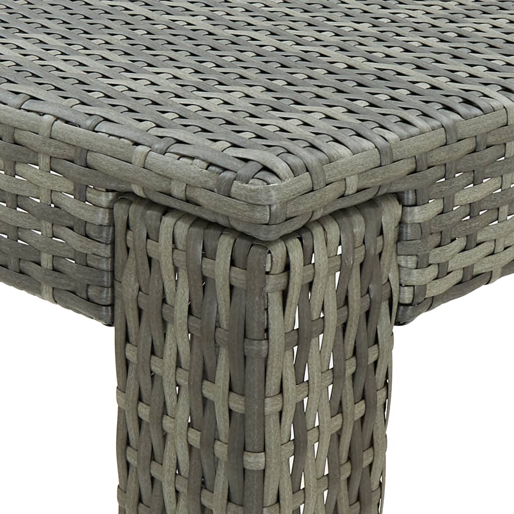 Garden bar table gray 60.5x60.5x110.5 cm poly rattan