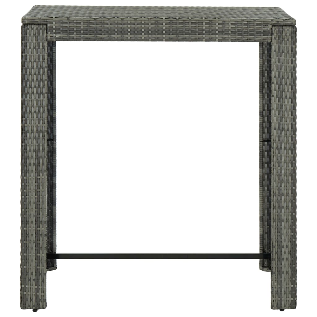 Garden bar table gray 100x60.5x110.5 cm poly rattan