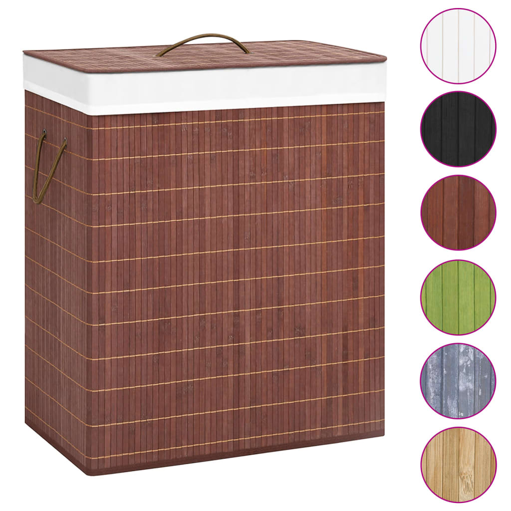 Bamboo laundry basket brown 100 L