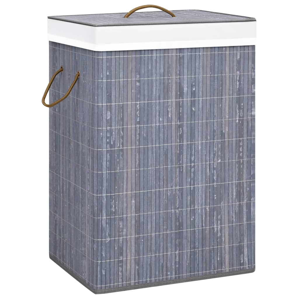 Bamboo laundry basket with 1 compartment gray