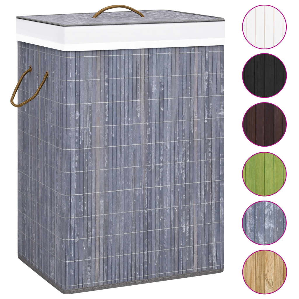 Bamboo laundry basket with 1 compartment gray