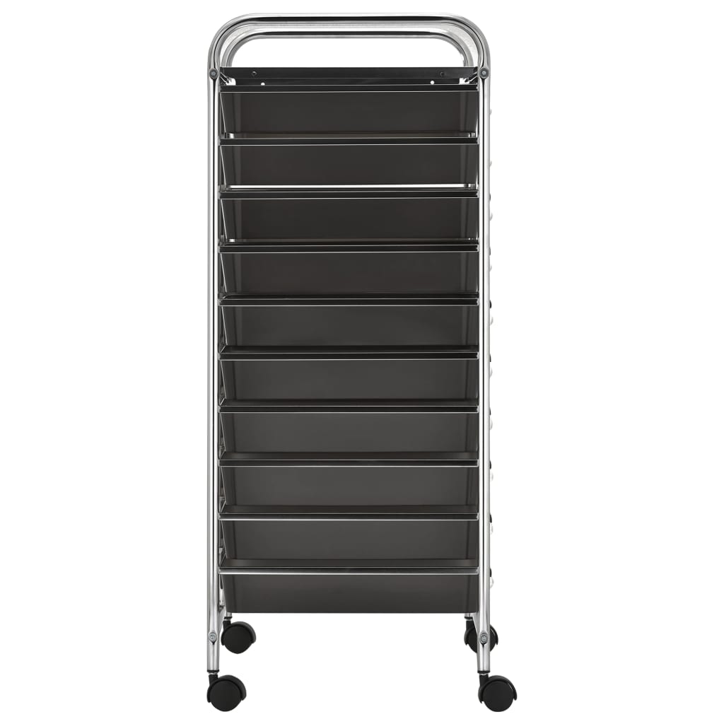 XXL drawer trolley with 15 drawers black plastic