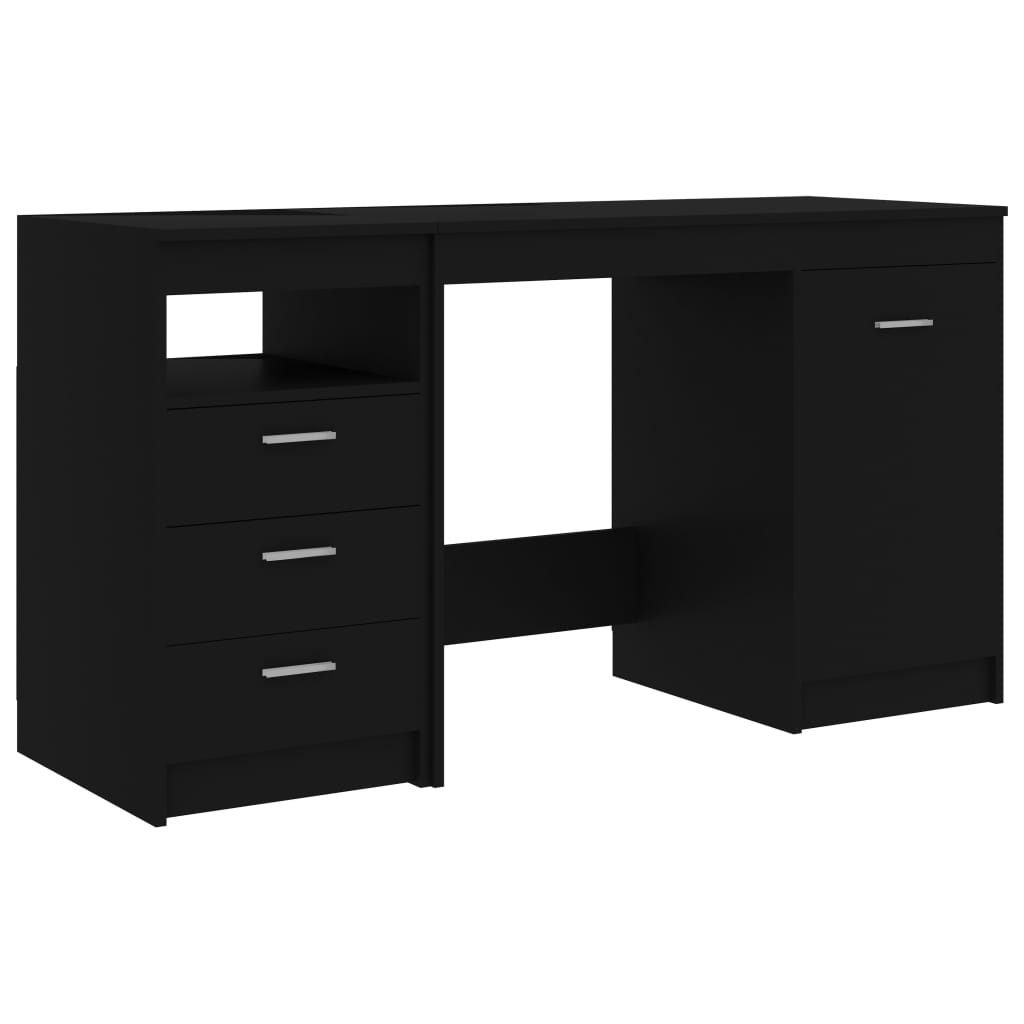 Desk black 140x50x76 cm made of wood