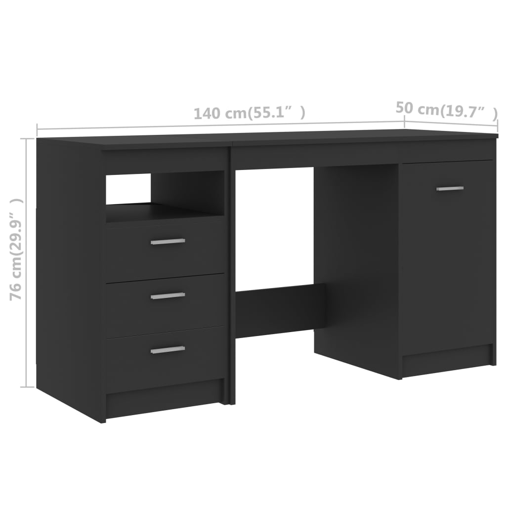 Schreibtisch Grau 140x50x76 cm Holzwerkstoff